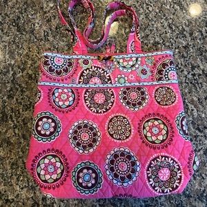 Vera Bradley pink/black large tote